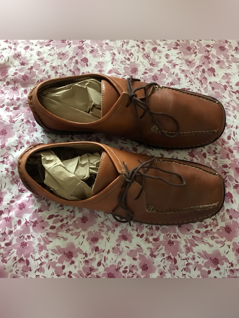 Hush Puppies CARLISLE Cognac Leather Shoes